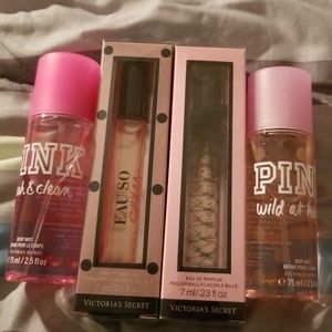 Two roller ballers, and 2 bottles pink spray